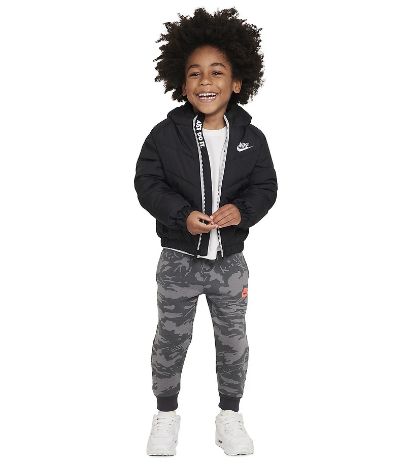 Nike Little Boys Mid Stripe Hooded Puffer Jacket