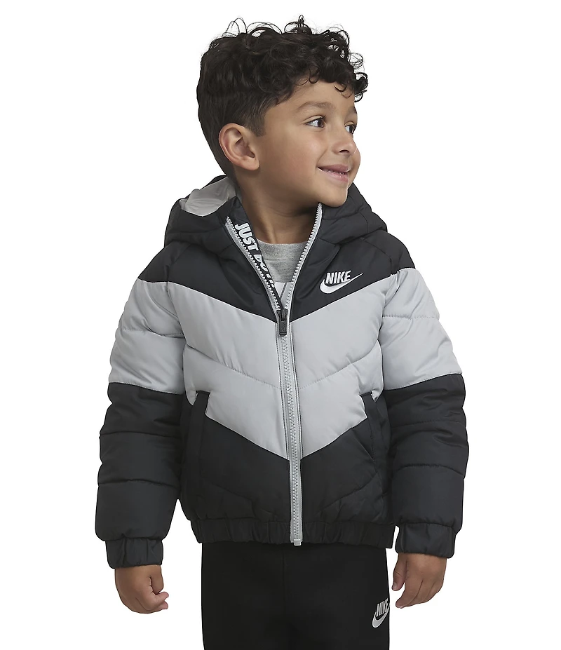 Nike Little Boys Mid Stripe Hooded Puffer Jacket