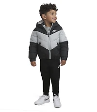 Nike Little Boys Mid Stripe Hooded Puffer Jacket