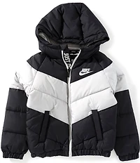 Nike Little Boys Mid Stripe Hooded Puffer Jacket