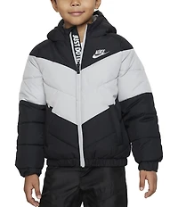 Nike Little Boys Mid Stripe Hooded Puffer Jacket