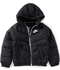 Nike Little Boys Mid Stripe Hooded Puffer Jacket