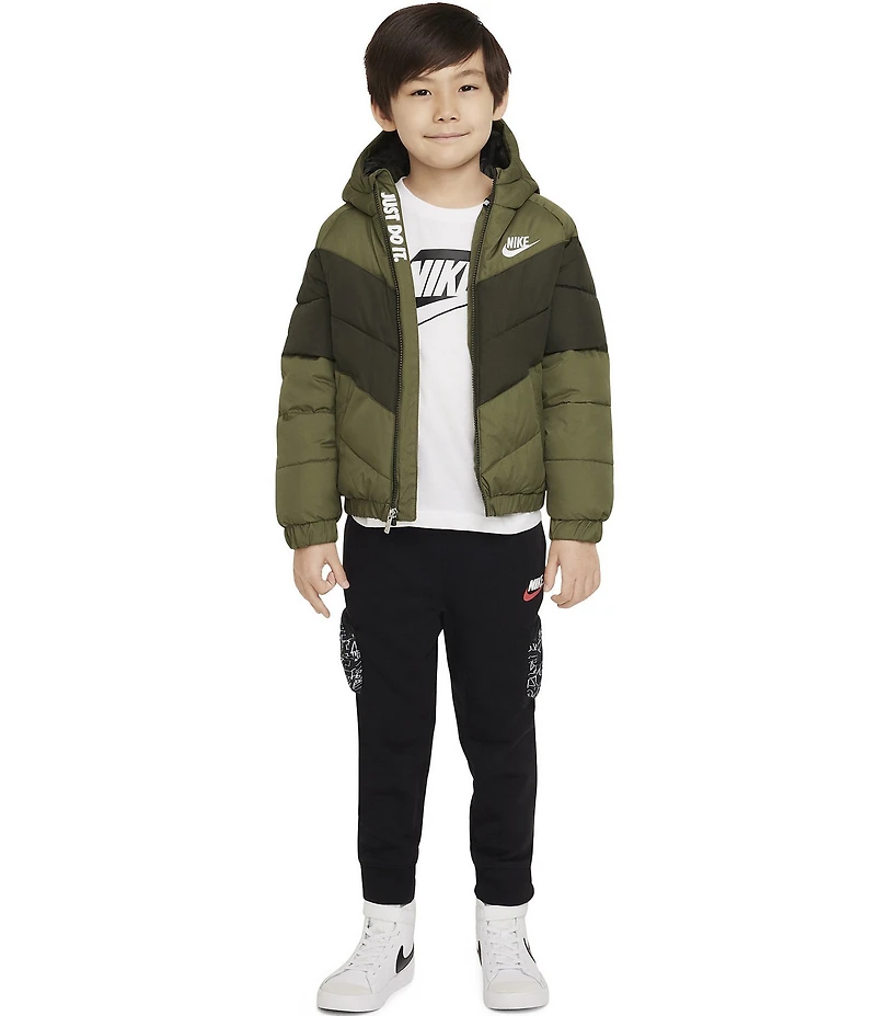 Nike Little Boys Mid Stripe Hooded Puffer Jacket