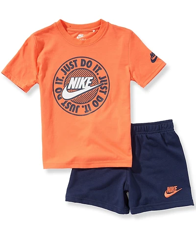 Nike Little Boys Short-Sleeve Circle-Graphic Jersey Knit T-Shirt & Coordinating French Terry Shorts Set