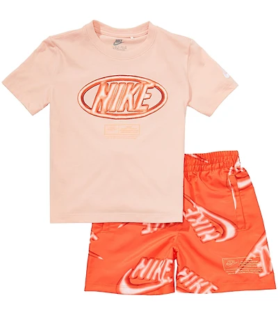 Nike Little Boys Short-Sleeve Club Express Jersey T-Shirt & Logo-Printed Woven Shorts Set
