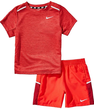 Nike Little Boys Short Sleeve Dri-Fit Miller Run 2 Play T-Shirt With Shorts 2-Piece Set