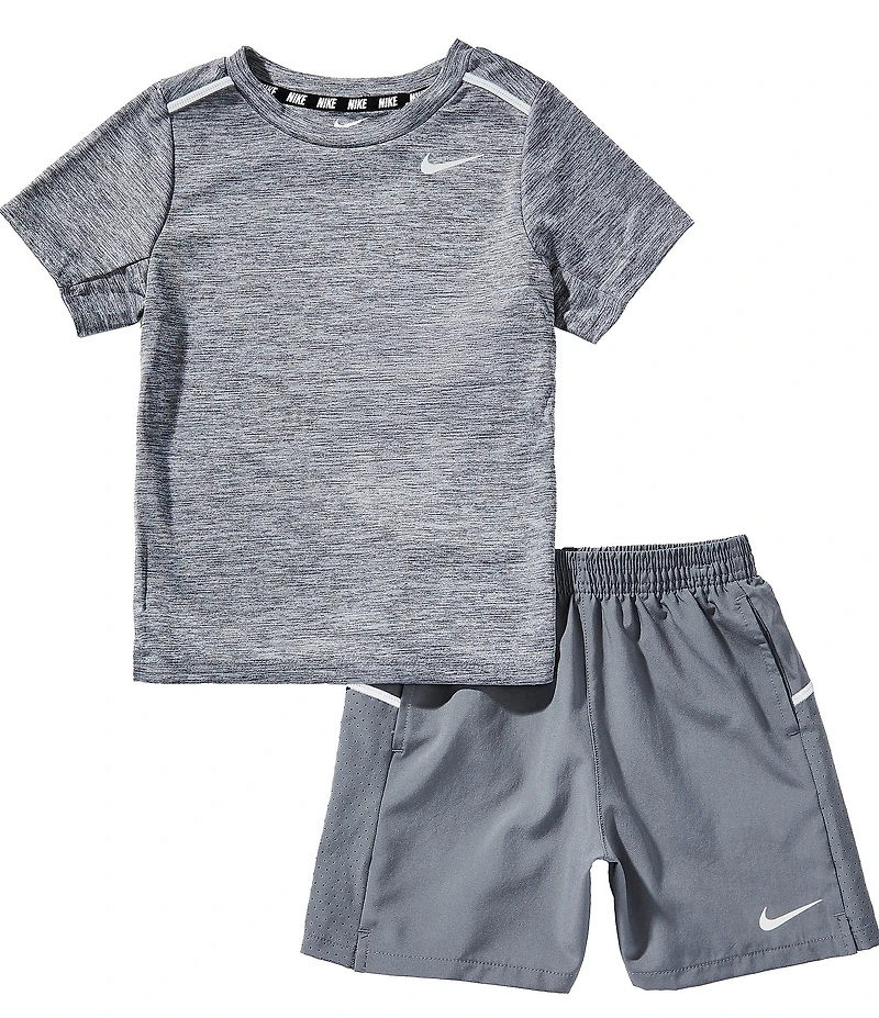 Nike Little Boys Short Sleeve Dri-Fit Miller Run 2 Play T-Shirt With Shorts 2-Piece Set