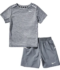 Nike Little Boys Short Sleeve Dri-Fit Miller Run 2 Play T-Shirt With Shorts 2-Piece Set