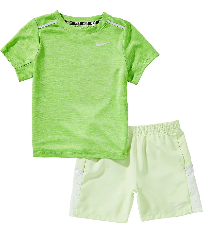 Nike Little Boys Short Sleeve Dri-Fit Miller Run 2 Play T-Shirt With Shorts 2-Piece Set