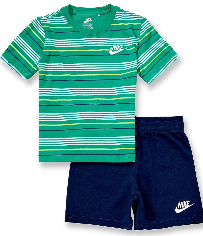 Nike Little Boys Short Sleeve French Terry Tee With Shorts 2-Piece Set