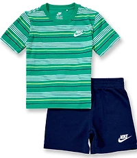 Nike Little Boys Short Sleeve French Terry Tee With Shorts 2-Piece Set