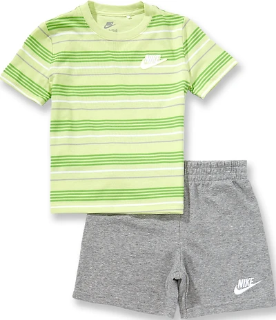 Nike Little Boys Short Sleeve French Terry Tee With Shorts 2-Piece Set