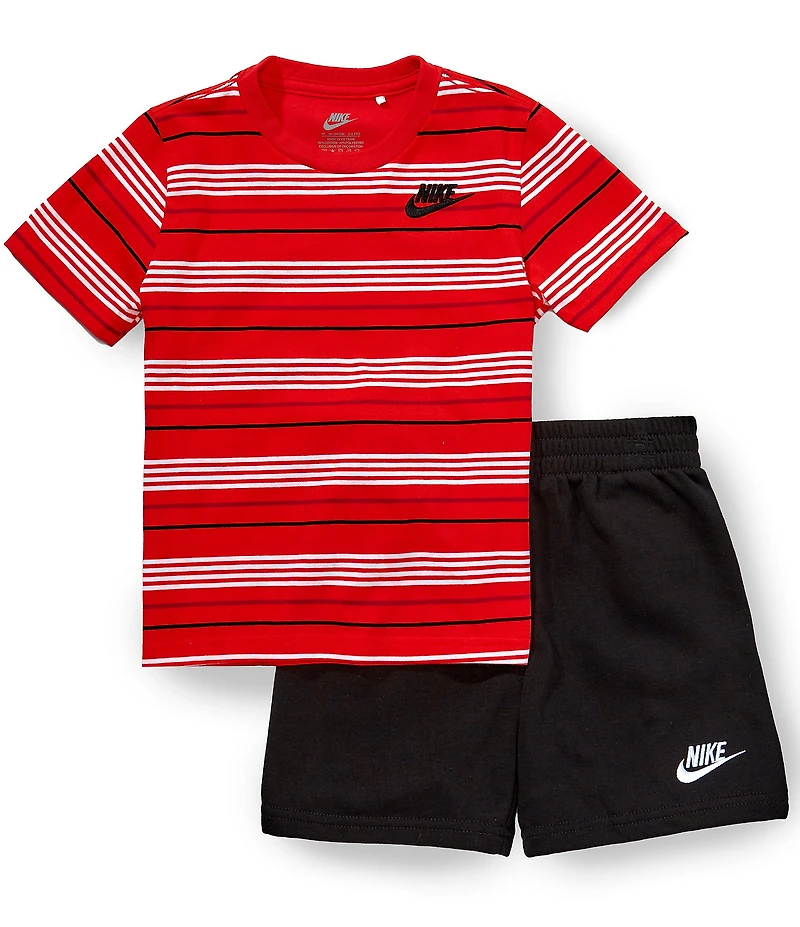 Nike Little Boys Short Sleeve French Terry Tee With Shorts 2-Piece Set