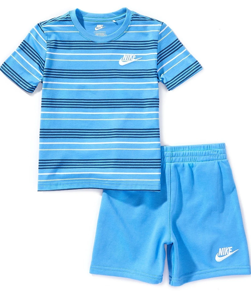 Nike Little Boys Short Sleeve French Terry Tee With Shorts 2-Piece Set