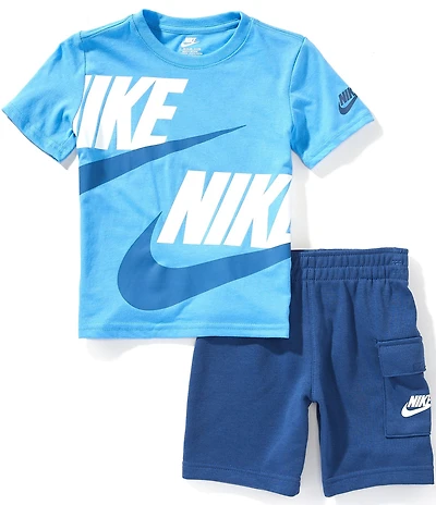 Nike Little Boys Short Sleeve Graphic T-Shirt & Cargo Short 2-Piece Set