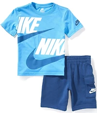 Nike Little Boys Short Sleeve Graphic T-Shirt & Cargo Short 2-Piece Set