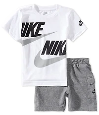 Nike Little Boys Short Sleeve Graphic T-Shirt & Cargo Short 2-Piece Set
