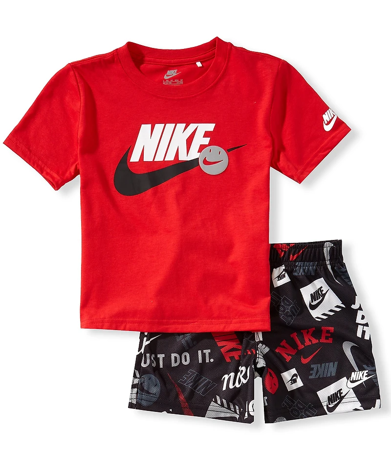 Nike Little Boys Short-Sleeve In The Zone Jersey Knit T-Shirt & Printed Mesh Shorts Set