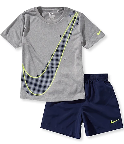 Nike Little Boys Short-Sleeve Jersey Knit T-Shirt & Matching Interlock Knit Shorts Set