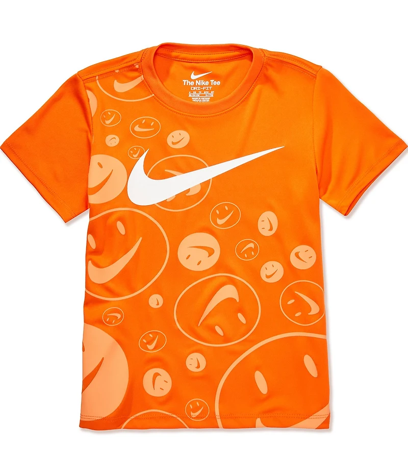 Nike Little Boys Short-Sleeve Smiley Face/Swoosh-Printed Knit T-Shirt