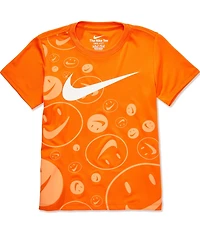 Nike Little Boys Short-Sleeve Smiley Face/Swoosh-Printed Knit T-Shirt