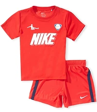 Nike Little Boys Short Sleeve Sportswear Dri-FIT Goal Mode Jersey and Shorts 2-Piece Set