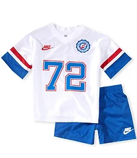 Nike Little Boys Short Sleeve Sportswear P.E. Jersey and Shorts 2-Piece Set