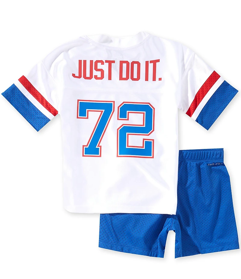 Nike Little Boys Short Sleeve Sportswear P.E. Jersey and Shorts 2-Piece Set