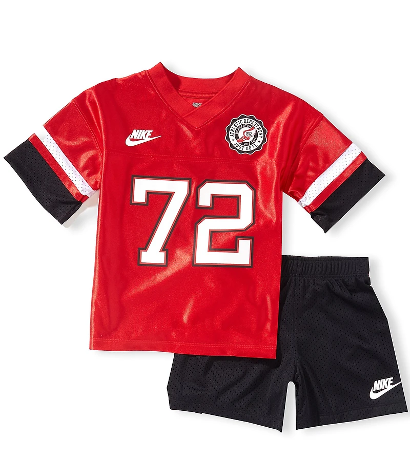 Nike Little Boys Short Sleeve Sportswear P.E. Jersey and Shorts 2-Piece Set