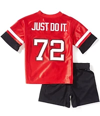 Nike Little Boys Short Sleeve Sportswear P.E. Jersey and Shorts 2-Piece Set