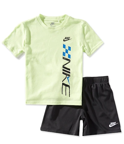 Nike Little Boys Short Sleeve Sportswear Victory Lap Tee & Mesh Short 2-Piece Set
