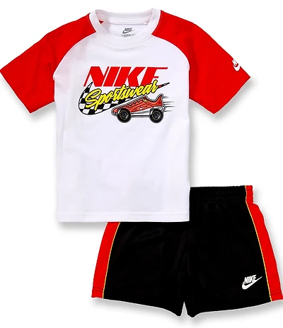 Nike Little Boys Short Sleeve Sportswear Victory Lap Tee & Shorts 2-Piece Set