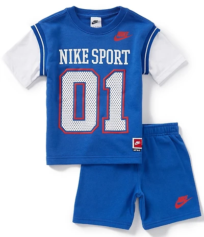 Nike Little Boys Short Sleeve Sportwear Multisport Tee & Shorts 2-Piece Set