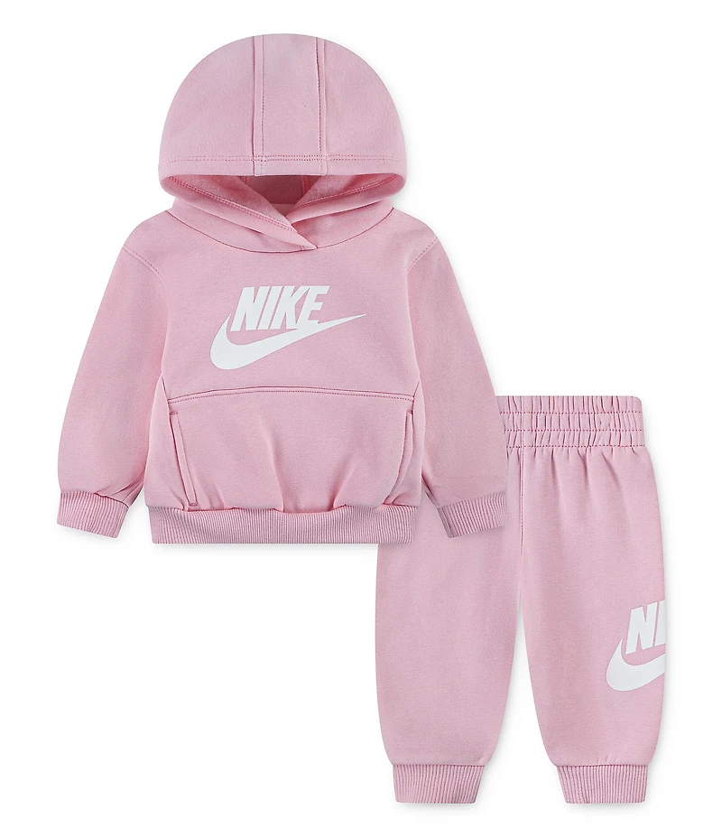 Nike Little Girls Long Sleeve Club Fleece Hoodie & Matching Jogger Pant Set