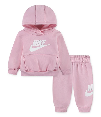 Nike Little Girls Long Sleeve Club Fleece Hoodie & Matching Jogger Pant Set