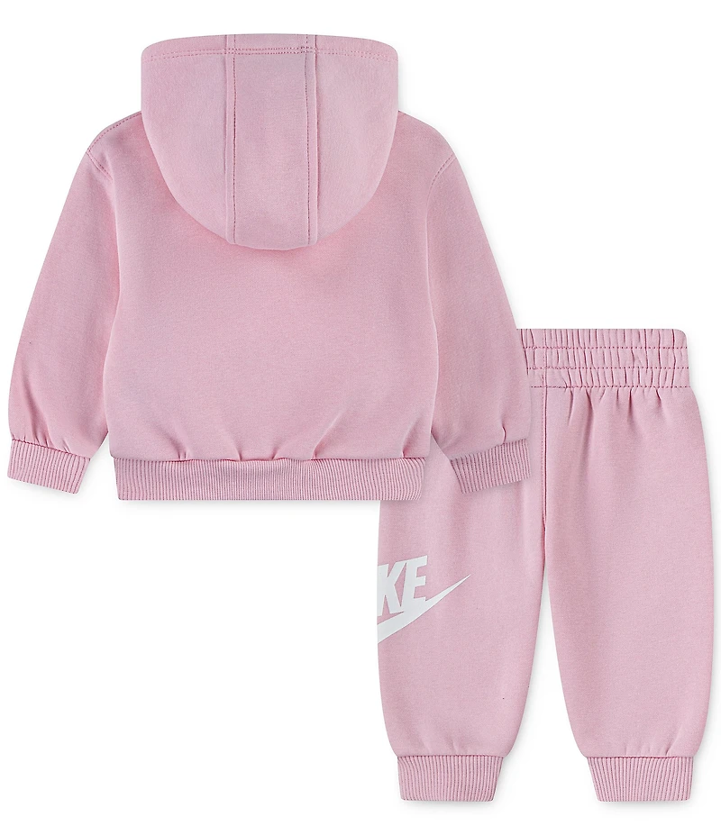 Nike Little Girls Long Sleeve Club Fleece Hoodie & Matching Jogger Pant Set