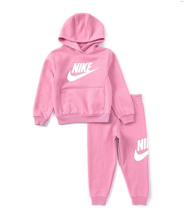 Nike Little Girls Long Sleeve Club Fleece Hoodie & Matching Jogger Pant Set
