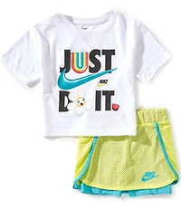 Nike Little Girls Short Sleeve Just Believe Scooter Set