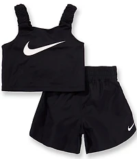 Nike Little Girls Bold Play Sleeveless Scoop Neck Logo Tank Top & Shorts Set