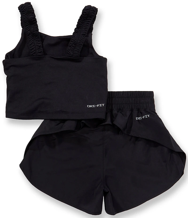 Nike Little Girls Bold Play Sleeveless Scoop Neck Logo Tank Top & Shorts Set