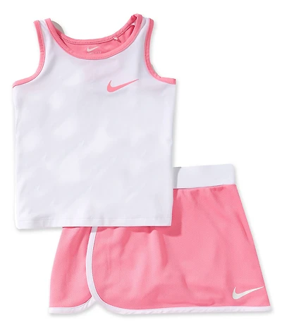Nike Little Girls Dri-Fit Color Blocked Tank & Scooter Skort 2-Piece Set