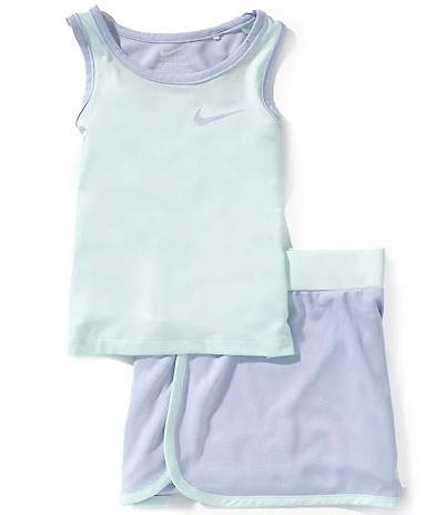 Nike Little Girls Dri-Fit Color Blocked Tank & Scooter Skort 2-Piece Set