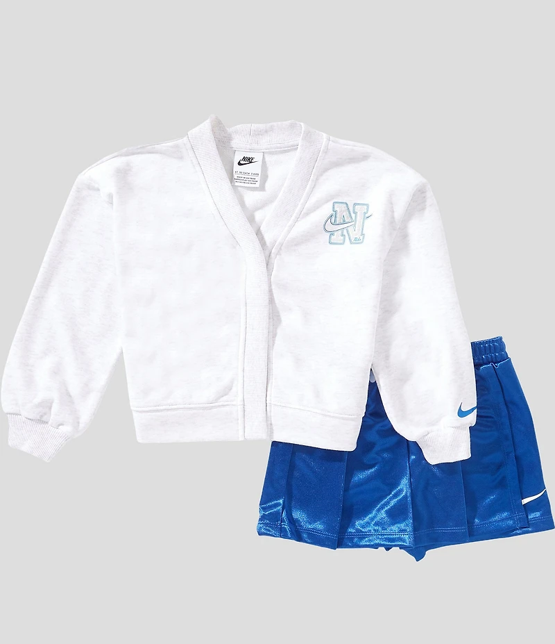 Nike Little Girls Long Sleeve Cardigan & Dazzle Skort Set