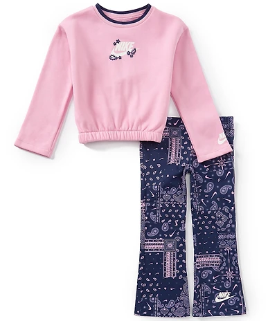 Nike Little Girls Long Sleeve Retro Remix Top & Leggings 2-Piece Set