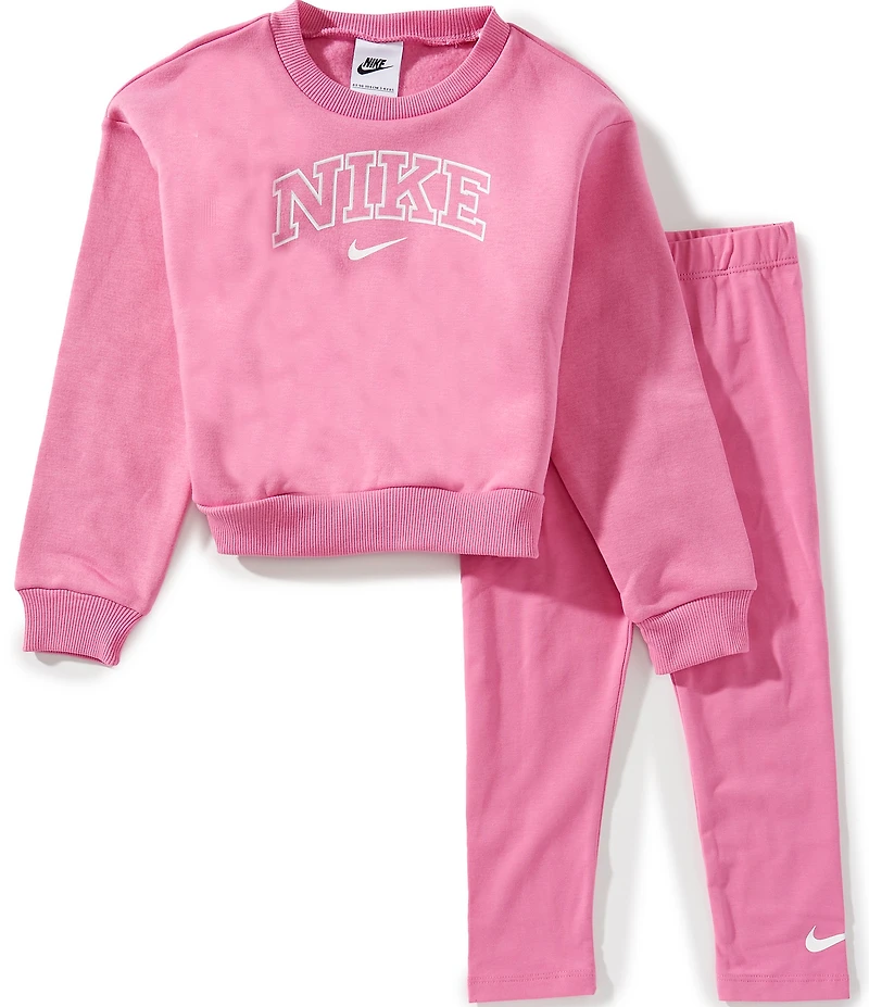 Nike Little Girls Long-Sleeve Swoosh Motion Sweatshirt & Coordinating Leggings Set
