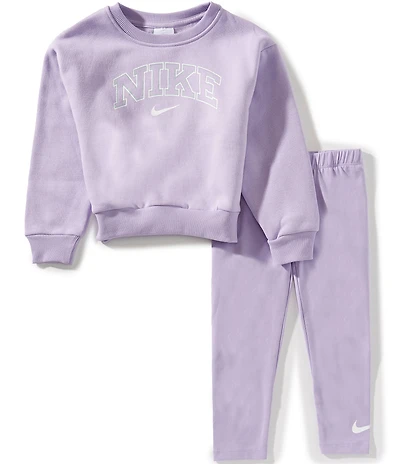 Nike Little Girls Long-Sleeve Swoosh Motion Sweatshirt & Coordinating Leggings Set