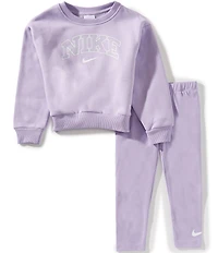 Nike Little Girls Long-Sleeve Swoosh Motion Sweatshirt & Coordinating Leggings Set
