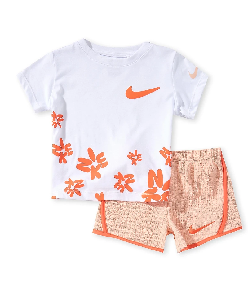 Nike Little Girls Short Sleeve Bold Play Tee & Tempo Shorts 2-Piece Set