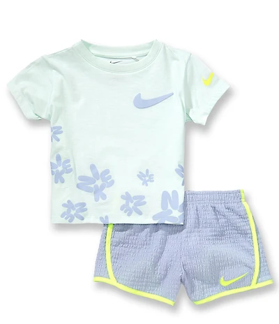 Nike Little Girls Short Sleeve Bold Play Tee & Tempo Shorts 2-Piece Set