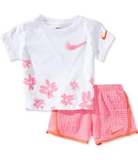 Nike Little Girls Short Sleeve Bold Play Tee & Tempo Shorts 2-Piece Set